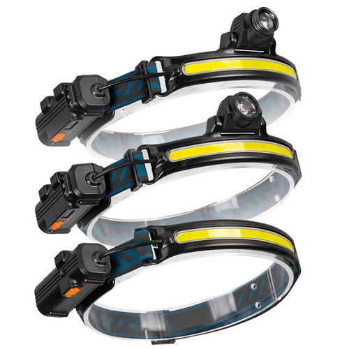COB strong light headlight cross-border new head-mounted telescopic zoom USB charging mountaineering night running induction fishing light