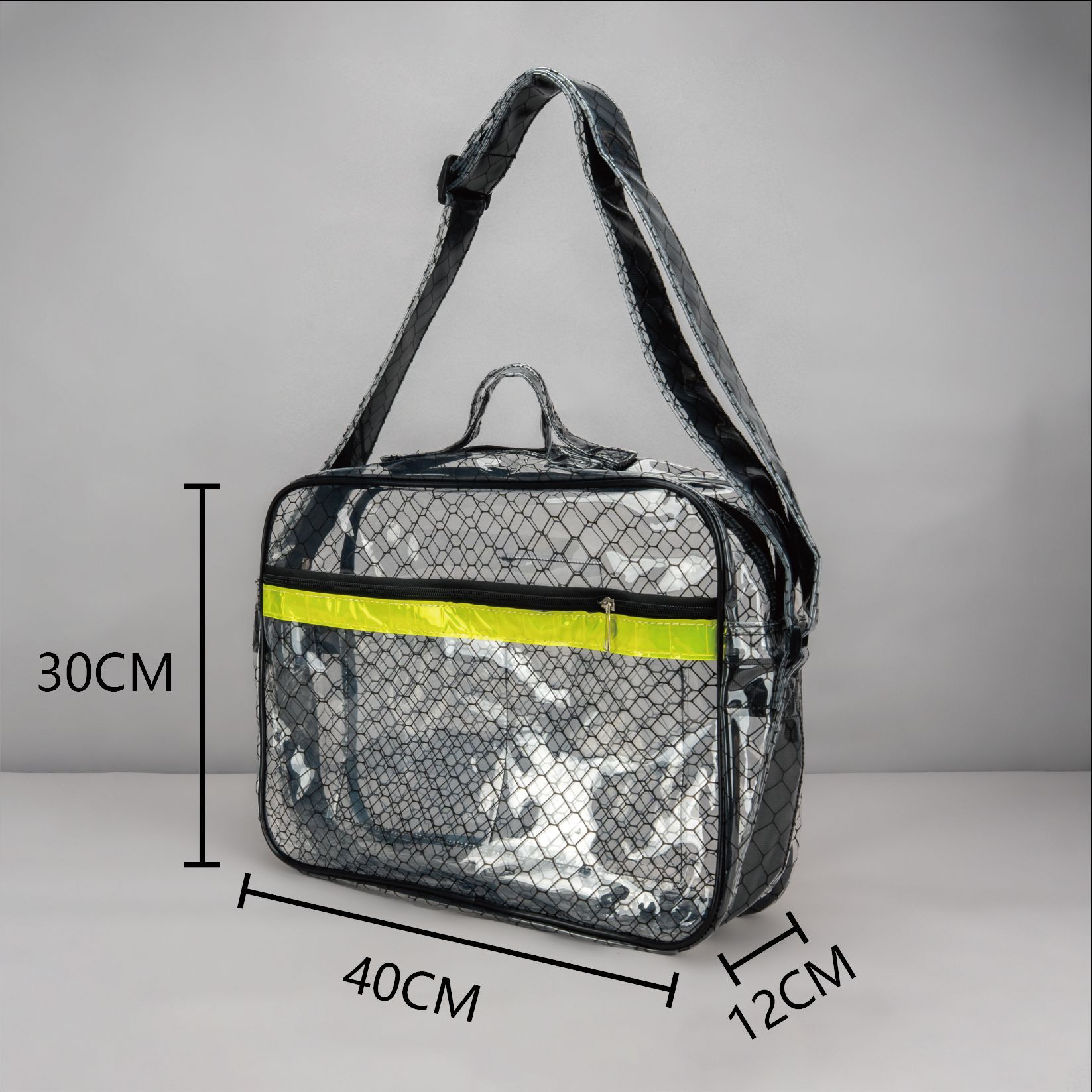 Cold-resistant 40*30*12 top-handle anti-static dust-free bag, European standard eco-friendly diamond-printed graphite PVC shoulder bag F