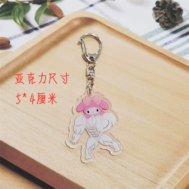 Акриловый брелок (Sanrio) талисманы с мускулистыми персонажами — Кураочи, Моя Мелоди, Помпомпурин, 4 дизайна