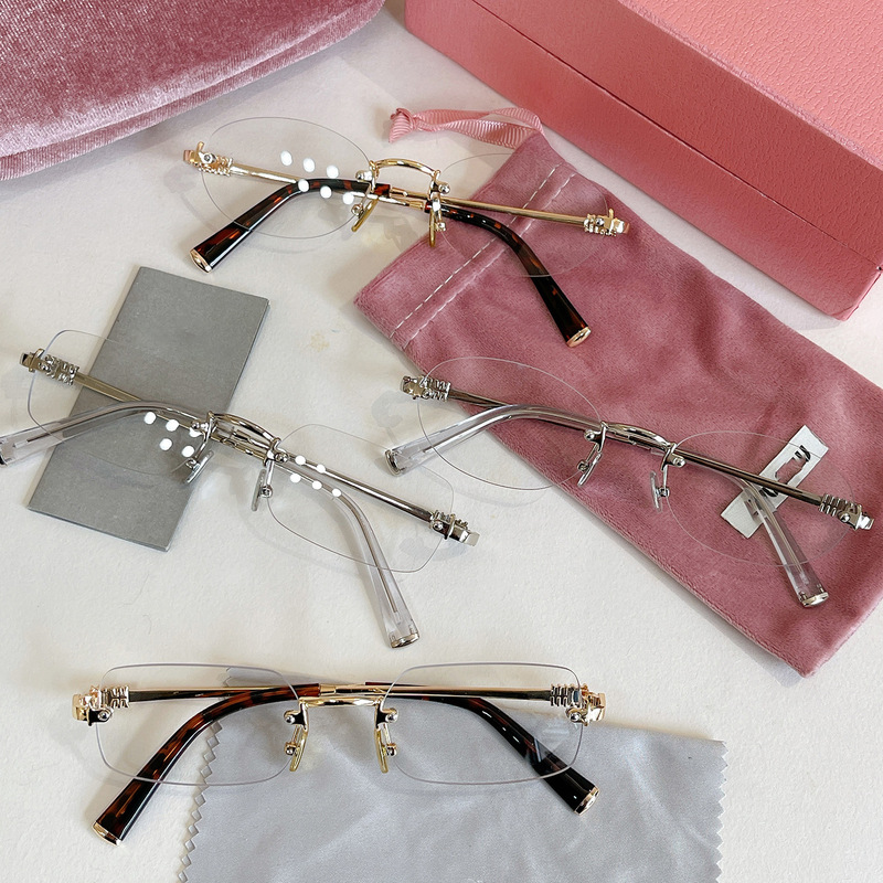 Zhang Yuanying's Same Style Oval Rimless Prescription Eyeglass Frames for Men and Women, Square Optical Frames, High-End Metal Zhang Yuanying's Same Style Oval Rimless Prescription Eyeglass Frames for Men and Women, Square Optical Frames, High-End Metal