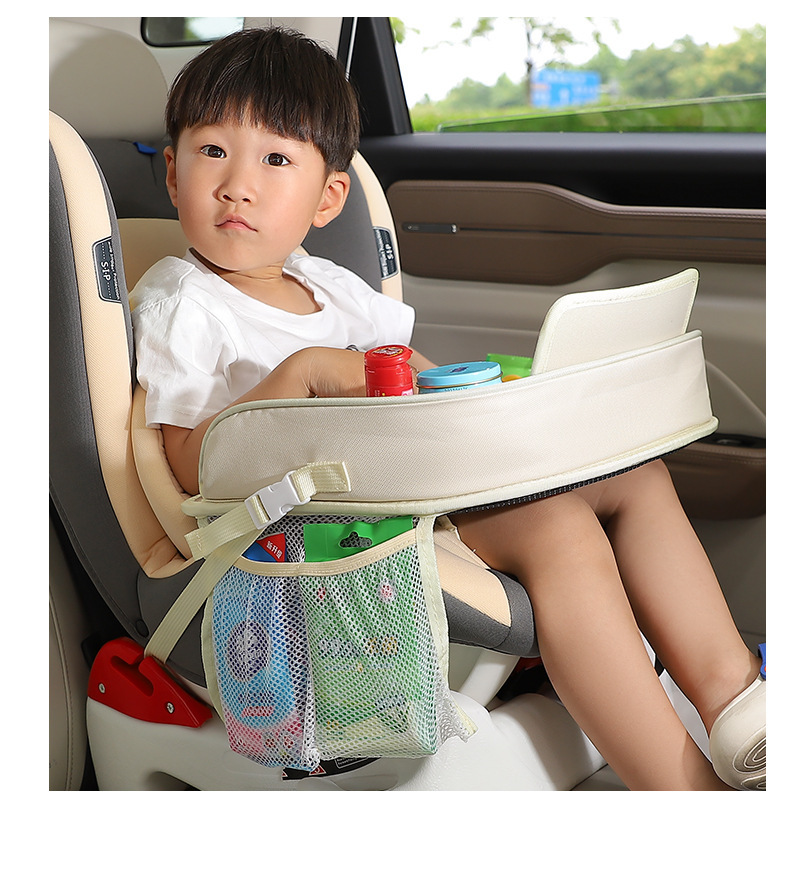 Car Child Safety Seat Tray, Multifunctional Car Dining Tray, Waterproof Storage Table, Baby Stroller Tray Table