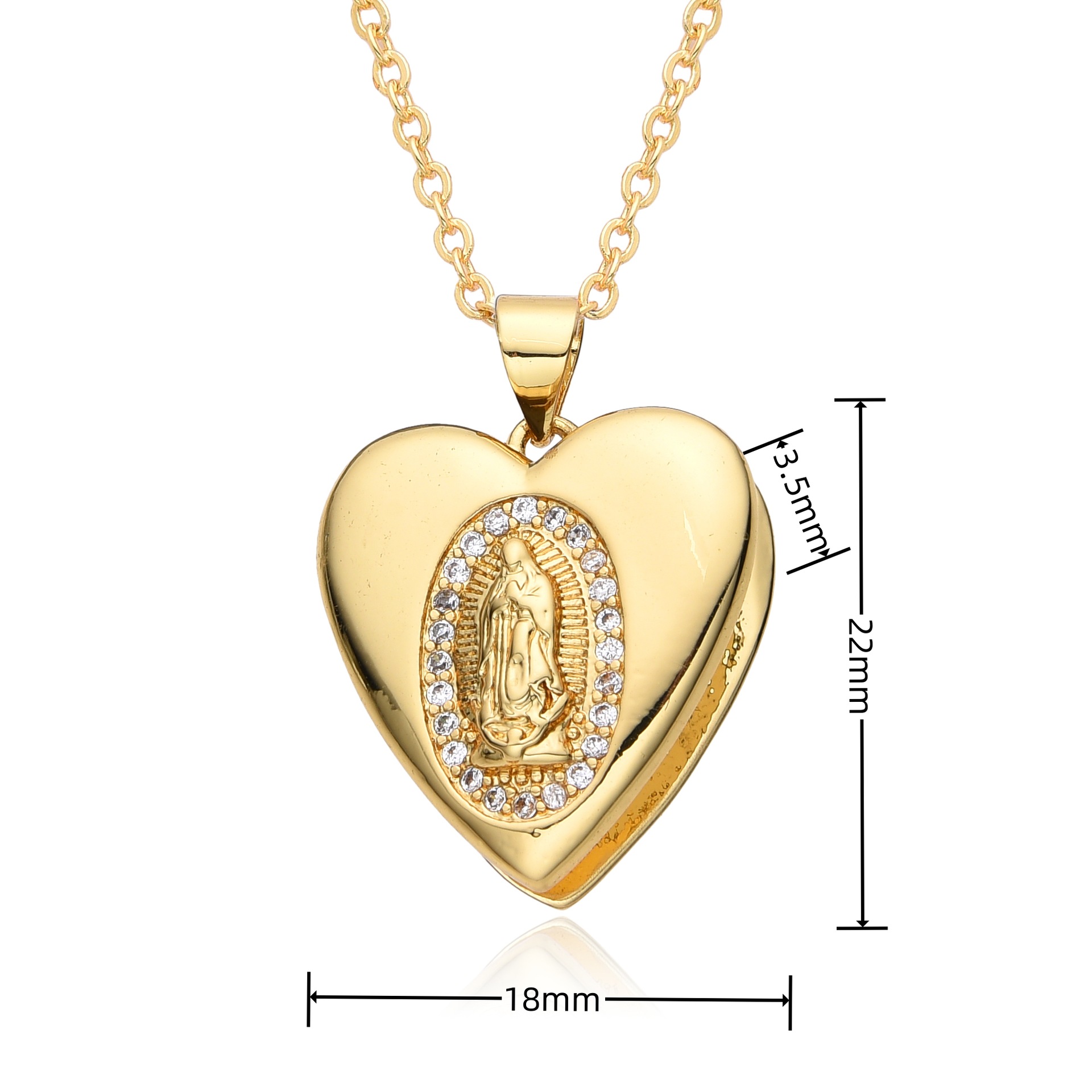 10g Weight Copper Elegant Simple Style Heart Shape Pendant Necklace