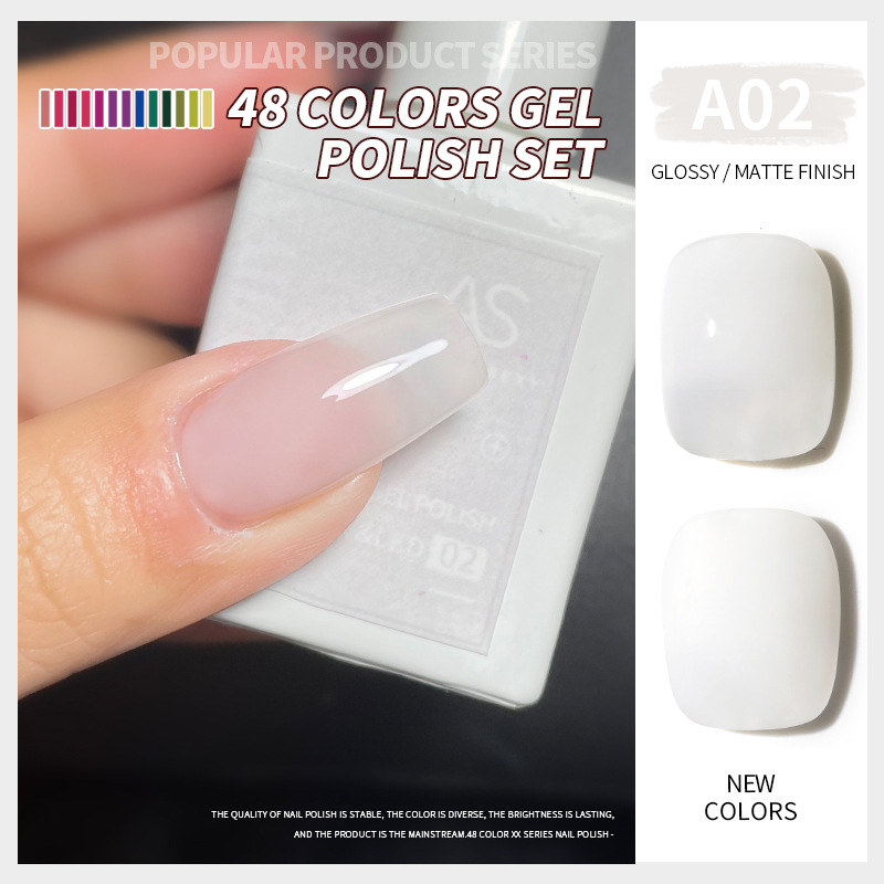 Una botella de pegamento de esmalte de uñas de un color 2022 nuevo verano popular 48-color Pequeño conjunto para el salón de uñas traje completo