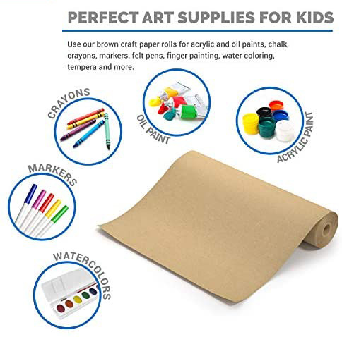 Amazon rollo de papel Kraft marrón artesanía arte embalaje de papel decorativo regalo