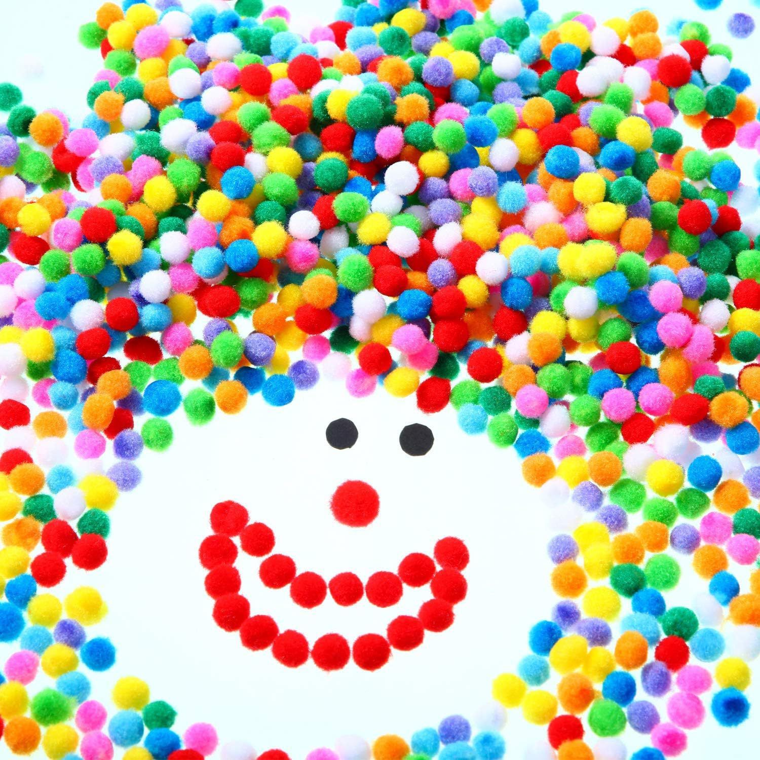 Colorful High-Elastic 1cm Small Pom-Poms, Vintage Mixed-Color Plush Balls, Children's DIY Hair Accessories, Wreaths, and Clothing Accessories