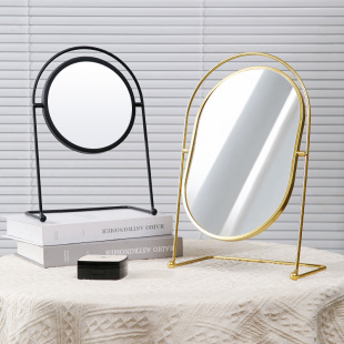 Desktop Round Mirror Uphold Rotatable High Definition Single-sided Mirror Home Makeup Mirror High Beauty Value ins Student Dormitory Dressing Mirror
