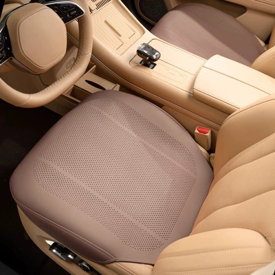 Seat Cushion, Universal for All Seasons, Seat cushion, seat cover - chestnut-brown-punched-breathable-full-edge-front-row-pair