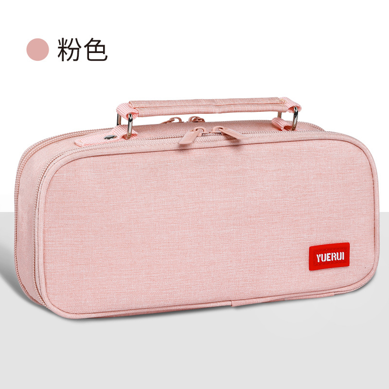 Bolso para lápices multicapa de lona de gran capacidad transfronterizo, simple para estudiantes de primaria y secundaria, estuche para lápices multifuncional, estuche para papelería portátil