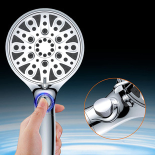 Foreign trade electroplating ten function pressurized handheld shower bath set factory direct one-key water stop shower nozzle