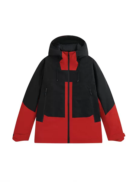 Hooded color-blocked warm jacket, unisex outdoor sports thermal coat, new lightweight winter model