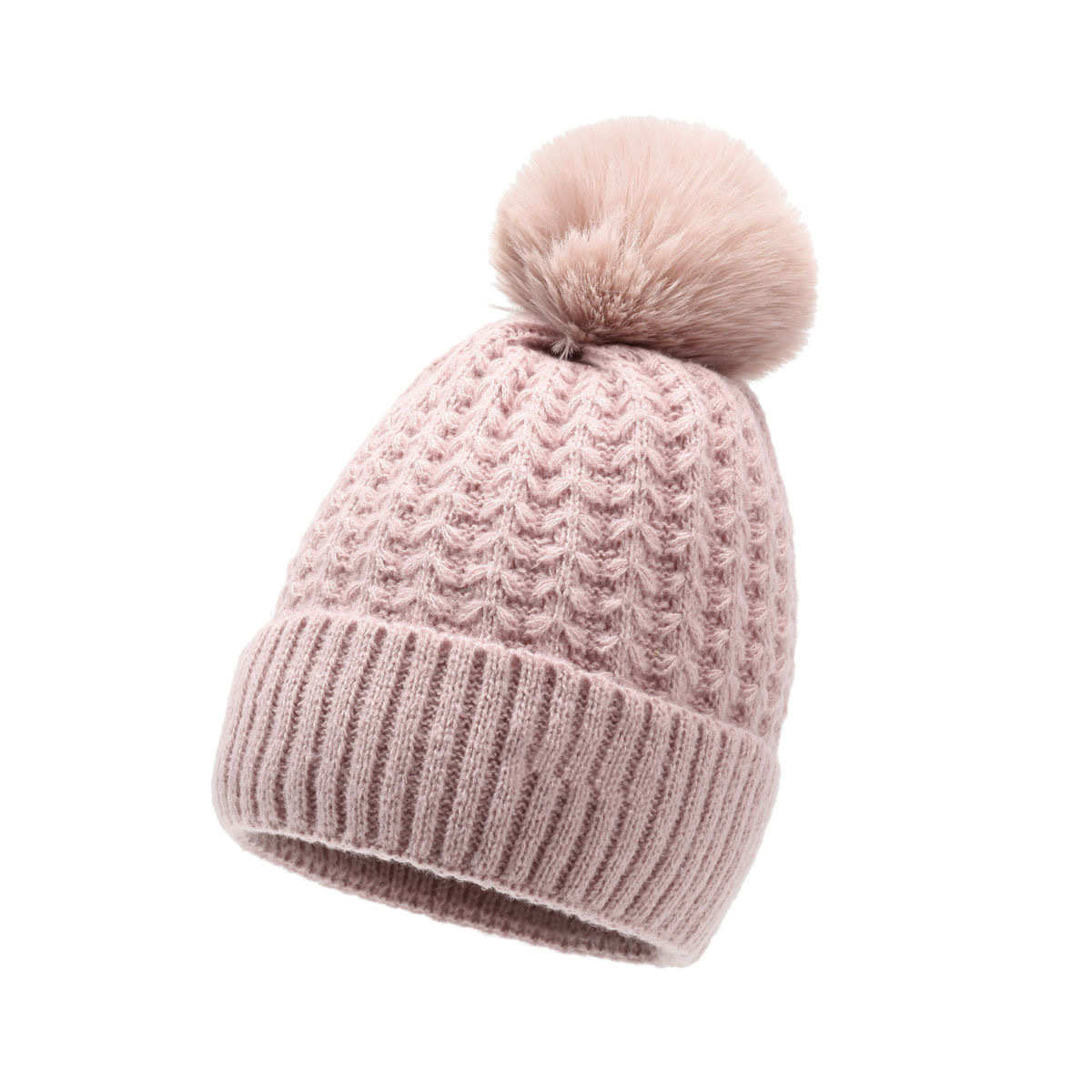 Cappello lavorato a maglia caldo foderato in pile, per ciclismo all'aperto, all'ingrosso, in filato spesso, con pompon, per autunno e inverno, da donna_voghion.com