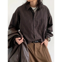 T 59231 Vintage stripe loose shirt �������ƿ��ɳ������