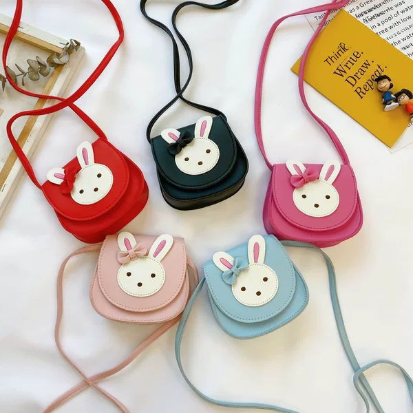 New Korean Style Children's Bag, Cute Rabbit, Girl's Shoulder Crossbody Bag, Fashionable Princess Mini Coin Accessory Bag
