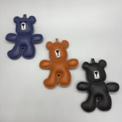 DIY ジュエリーバッグペンダントアクセサリー PU レザー綿充填アクセサリー顔立体クマ半完成キーホルダーバッグ
