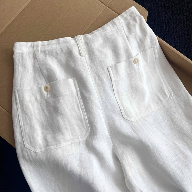 Highly Recommended! Old Money Style Anti-Wrinkle White Linen Pants for Women 2025 New Comfortable Breathable Relaxed Pants