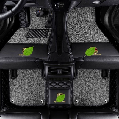 Suitable for Porsche Cayenne, Modelə uyğun ayaqaltı - porsche-718-double-layerpure-black-gray-silk-loop