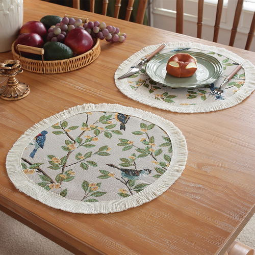 American retro long table flag tea seat Western table flag cloth light luxury jacquard embroidery long table cloth wholesale