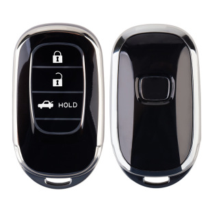 For Honda CR-V-type lattice TPU key cover Haoying ZR-V lock key case HR-V protective cover UR-V silver