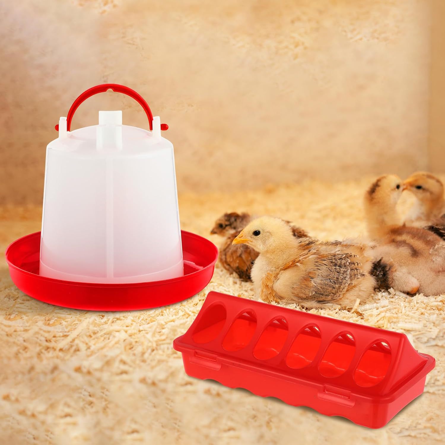 Cross-Border Goods 12-Piece Chicken Trough Sink Combination Small Poultry Trough Flip-Top Design Chicken Duck Goose Waterer