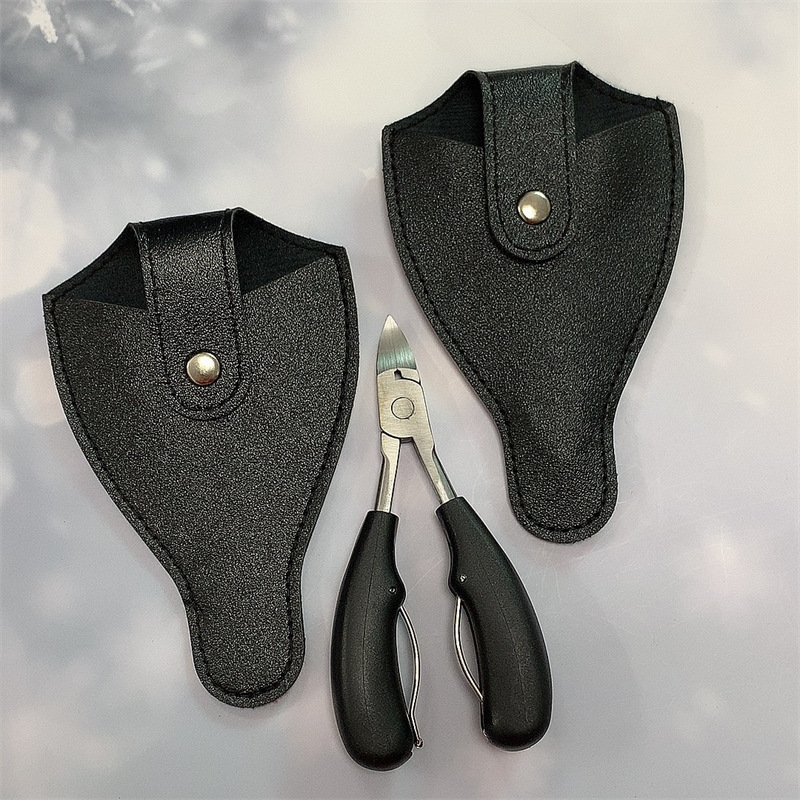 Customized Nail Groove Pliers Storage Cover, Black Olecranon Pliers Manicure Tool Leather Cover, Nail Clipper Protective Cover Pliers Cover