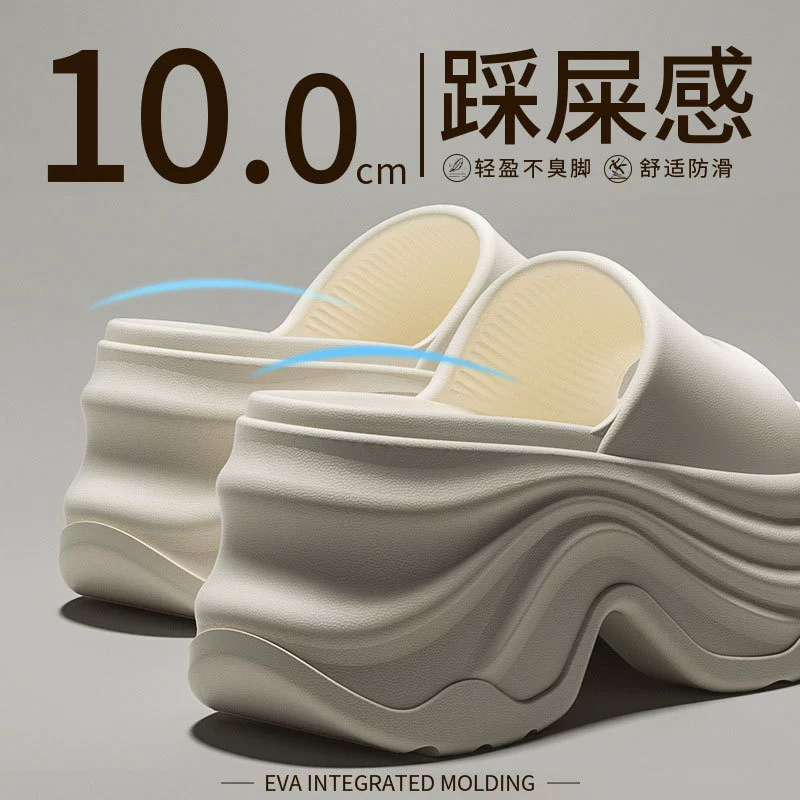 Универсальные женские тапочки на толстой подошве. Новая летняя верхняя одежда 2025 года. Увеличенные нескользящие пляжные сандалии для отдыха на море с сандалиями из ЭВА.