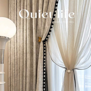 New Downton Manor French Retro Chenille Gauze Curtain Bay Window Blackout 2025 New Living Room Bedroom High-End Sense