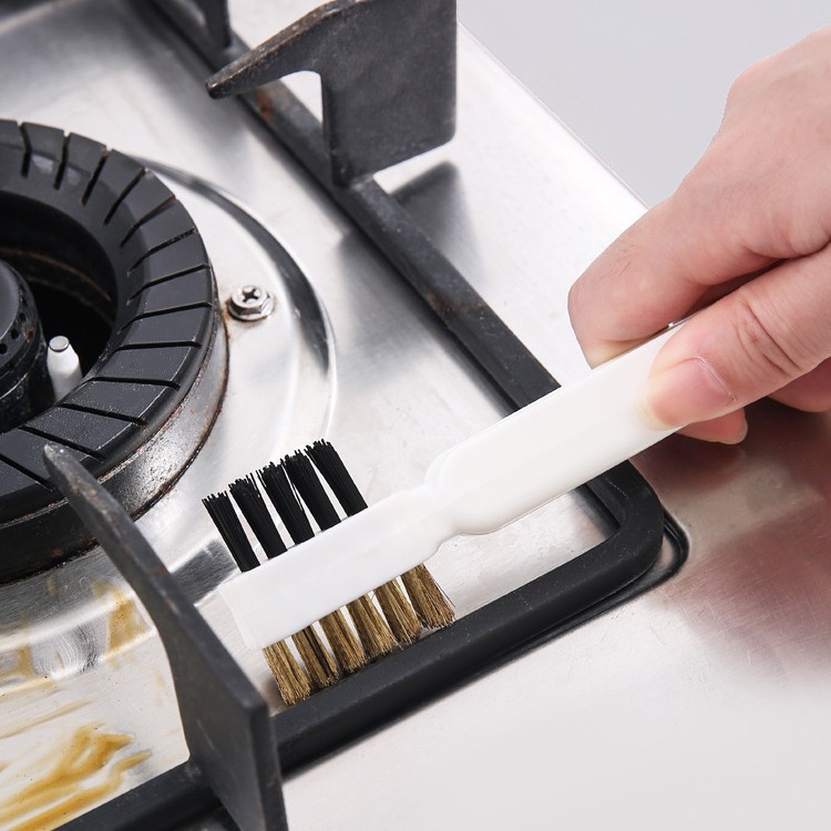 Gas stove nylon steel wire brush head stainless steel pick needle three-in-one stove brush pot Hood cleaning brush wholesale