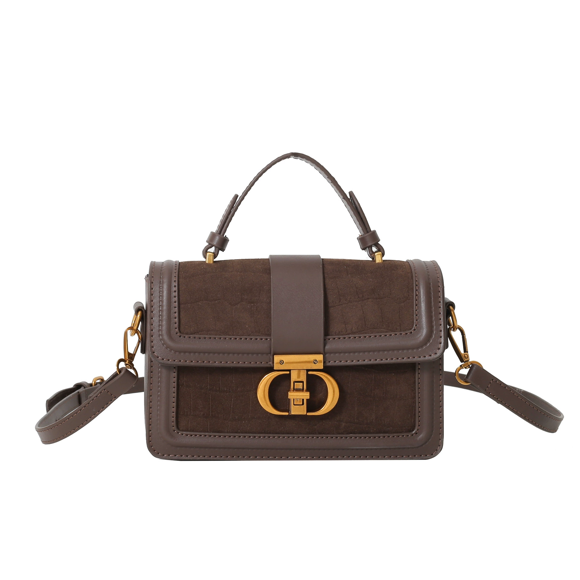 Handheld shoulder bag, retro one-shoulder phone bag with top handle and adjustable strap