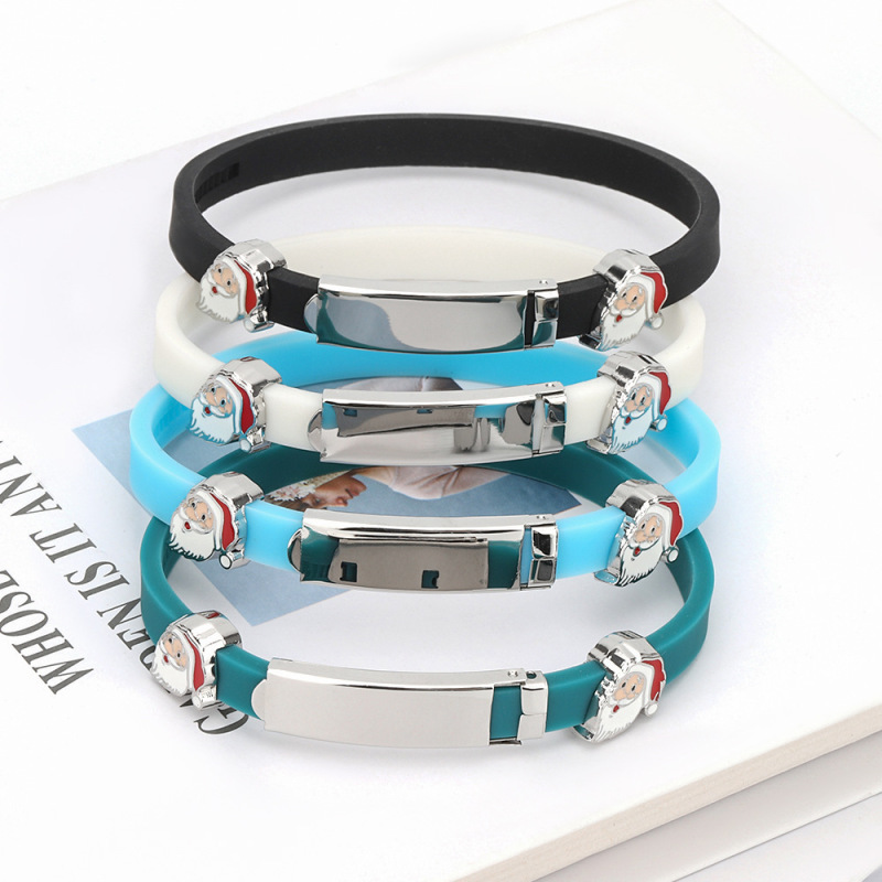 Cross-Border Hot-Selling Santa Claus Silicone Bracelets, Energy Balance Sports Wristbands, Men's and Women's Handmade Jewelry Wholesale Cross-Border Hot-Selling Santa Claus Silicone Bracelets, Energy Balance Sports Wristbands, Men's and Women's Handmade Jewelry Wholesale