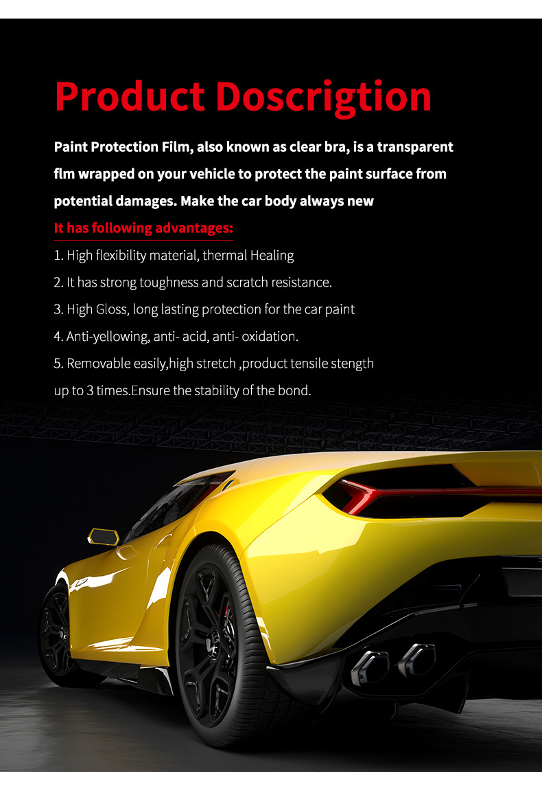 Covestro Automotive TPU Invisible Car Wrap TPU Transparent Paint Protection Film Full Car Scratch-Resistant Invisible Car Wrap Wholesale