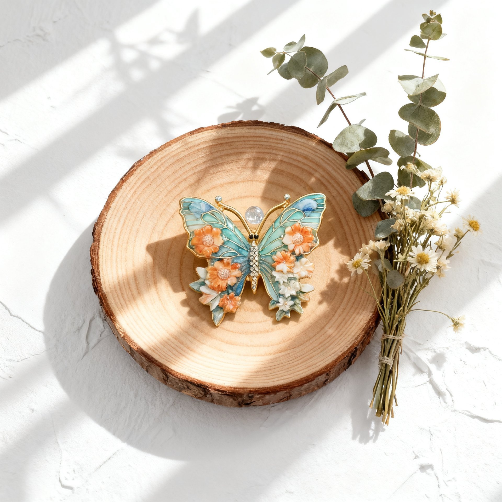 European and American Cross-Border Rhinestone-Encrusted Simulated Butterfly Enamel Elegant and Exquisite Light Luxury High-End Decorative Brooch Accessories