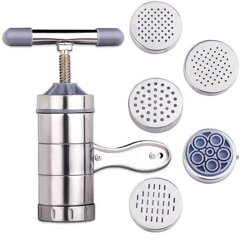 Stainless steel manual noodle machine, kitchen small hand-operated noodle press, household three-dimensional manual noodle press