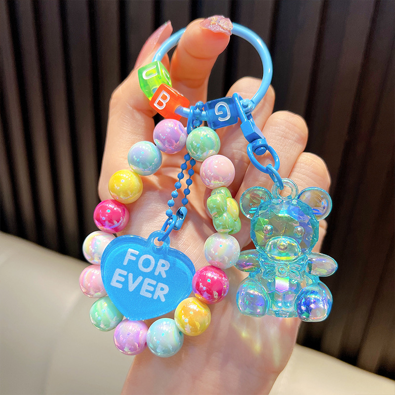 Cuentas de asiento osos colgantes de llaves de bolsos acrílicos exquisitos colgantes de llaves de automóvil colgantes pequeños regalos al por mayor