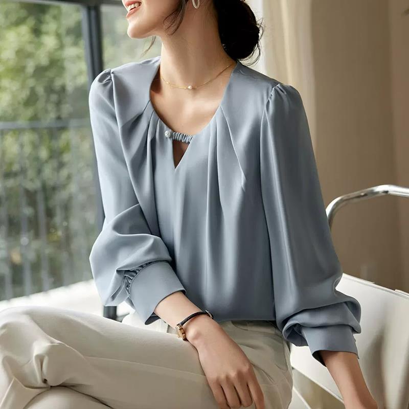 Solid color design spring shirt