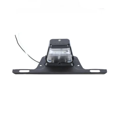 Cross-border truck 2LED license plate lamp (long bracket) electroplating, night irradiation HL-P-007-2 drilling (License plate lamp) - 10-30v-black-frame