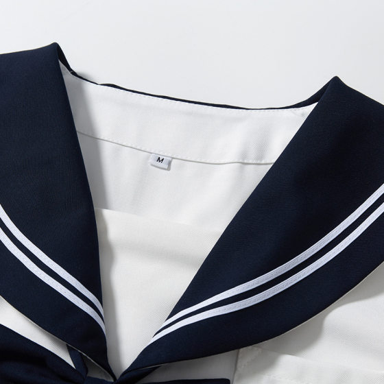 Japanese style cyanotic collar White two jk sailor suit Orthodox suit long sleeve pleated skirt jk uniform factory supply