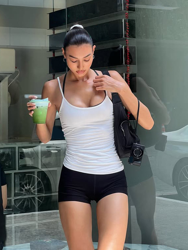欧美街头风纯色基础修身显瘦挂脖撞色背心连体裤休闲舒适运动套装|undefined