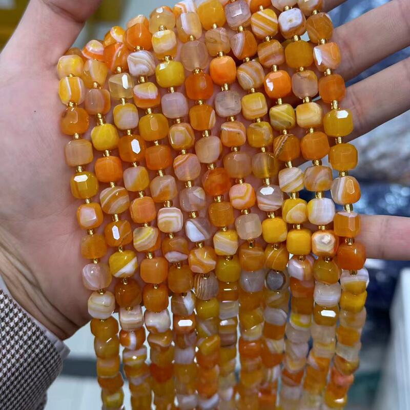 天然石角糖8mmブロック正方形瑪瑙水晶DIYアクセサリーアクセサリー半製品ビーズビーズ|undefined