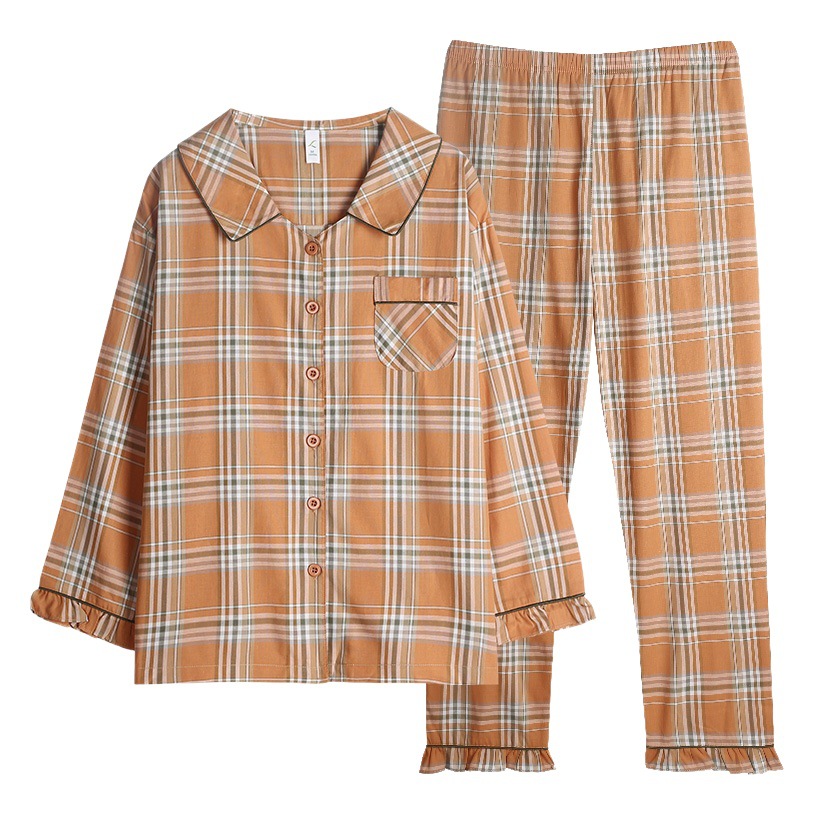 2023 nuevos pijamas de primavera y otoño de las mujeres Cuatro Estaciones de otoño y el invierno Delgado 100% de algodón de manga larga ins desgaste del hogar traje