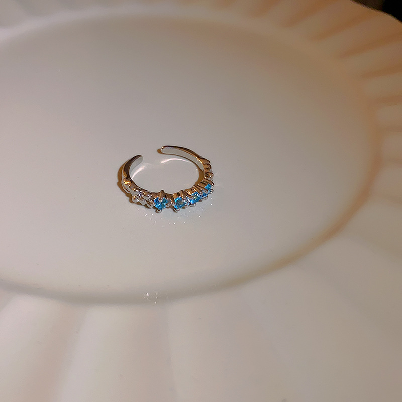 Einfacher Stil Geometrisch Kupfer Inlay Künstliche Edelsteine Offener Ring display picture 30