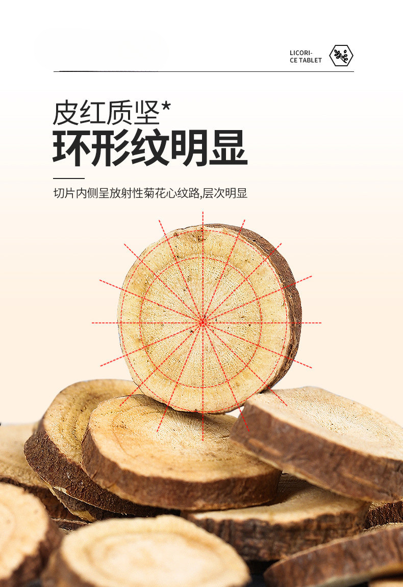 Gan Cao Licorice Root Slices 500g Dried Chinese Herb for Tea and Decoction quality and texture