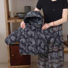 2025新款柔软韩版中小儿童棉衣连帽棉衣长保暖卡通款式潮妈必