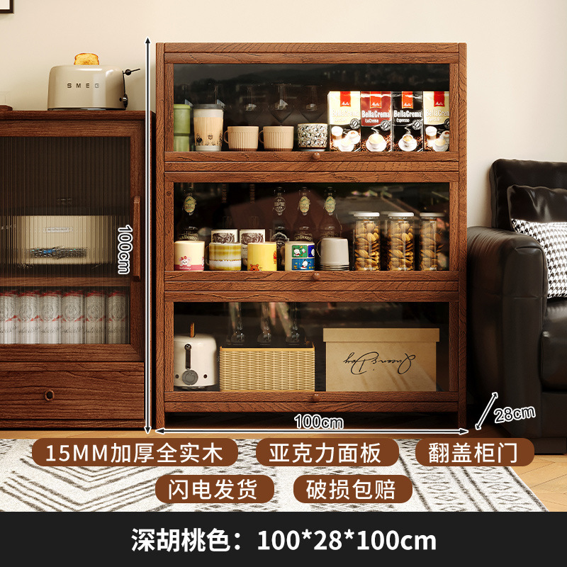 Portavasos de madera de estilo medio, mesa de comedor, estante de almacenamiento de tazas, taza de café, taza de agua, taza de té, armario de almacenamiento a prueba de polvo