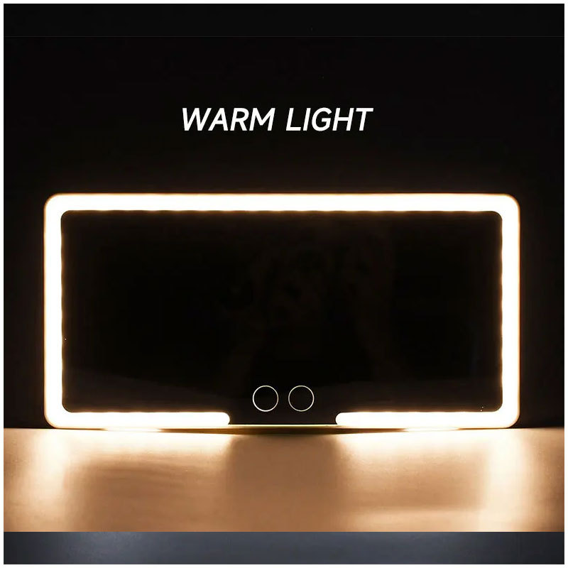 Cross-border Popular Car Sun Visor Mirror Three-color LED Makeup Mirror High-definition Ultra-thin Beauty Mirror Touch-up Three-speed Dimming