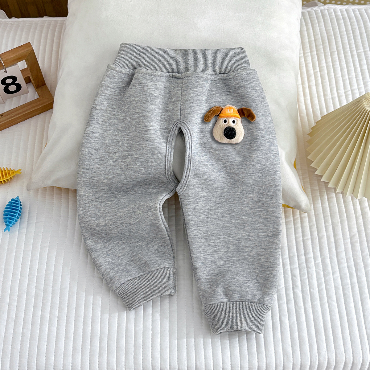 Gray puppy (velvet open pants)