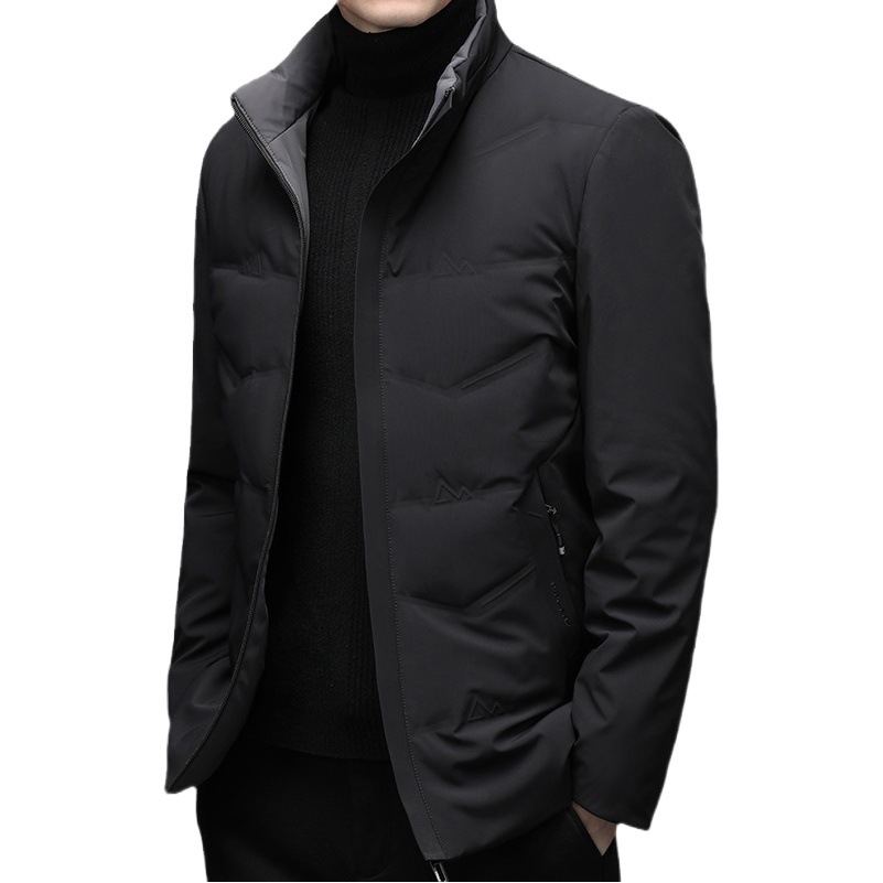 Chaqueta de plumón de gama alta para hombre con cuello alto grueso y cálido marca de marea chaqueta juvenil de plumón de pato blanco moda casual ropa de hombre de lujo ligero