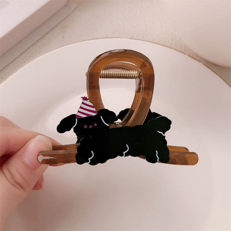 Cute y lindo cachorro clip de cabello para mujeres 2024 nuevo clip de cabello de alto nivel de capilla de pescado clip de cabello de cabeza posterior