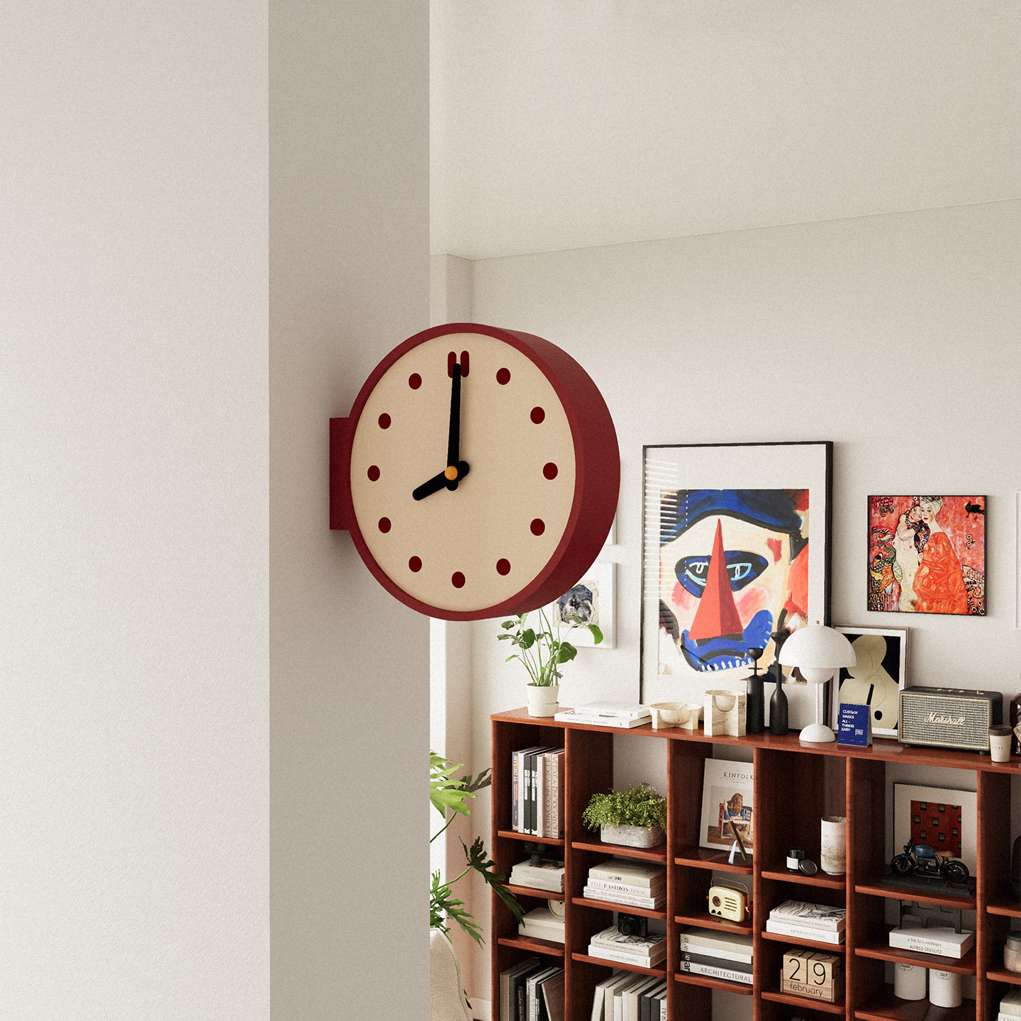 Clock Wall Clock Living Room 2025 New Popular High-End Corner Double-Sided Wall Clock Simple Modern Corner Clock Home