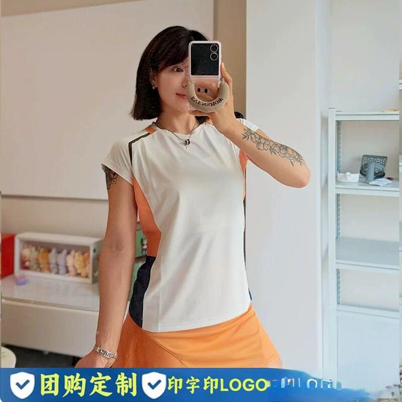 Women's short-sleeved quick-dry breathable badminton shirt, suitable for tennis and volleyball training, T-shirt for student teams and group uniforms Women's short-sleeved quick-dry breathable badminton shirt, suitable for tennis and volleyball training, T-shirt for student teams and group uniforms