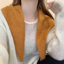 纯羊毛简约ins纯色披肩女新款外搭三角巾舒适护颈围脖围巾批发潮